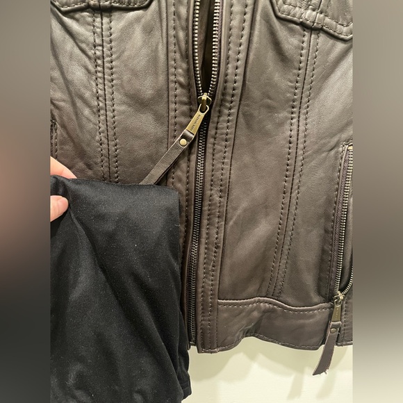 Michael by Michael Kors brown leather moto jacket XS - Picture 5 of 5